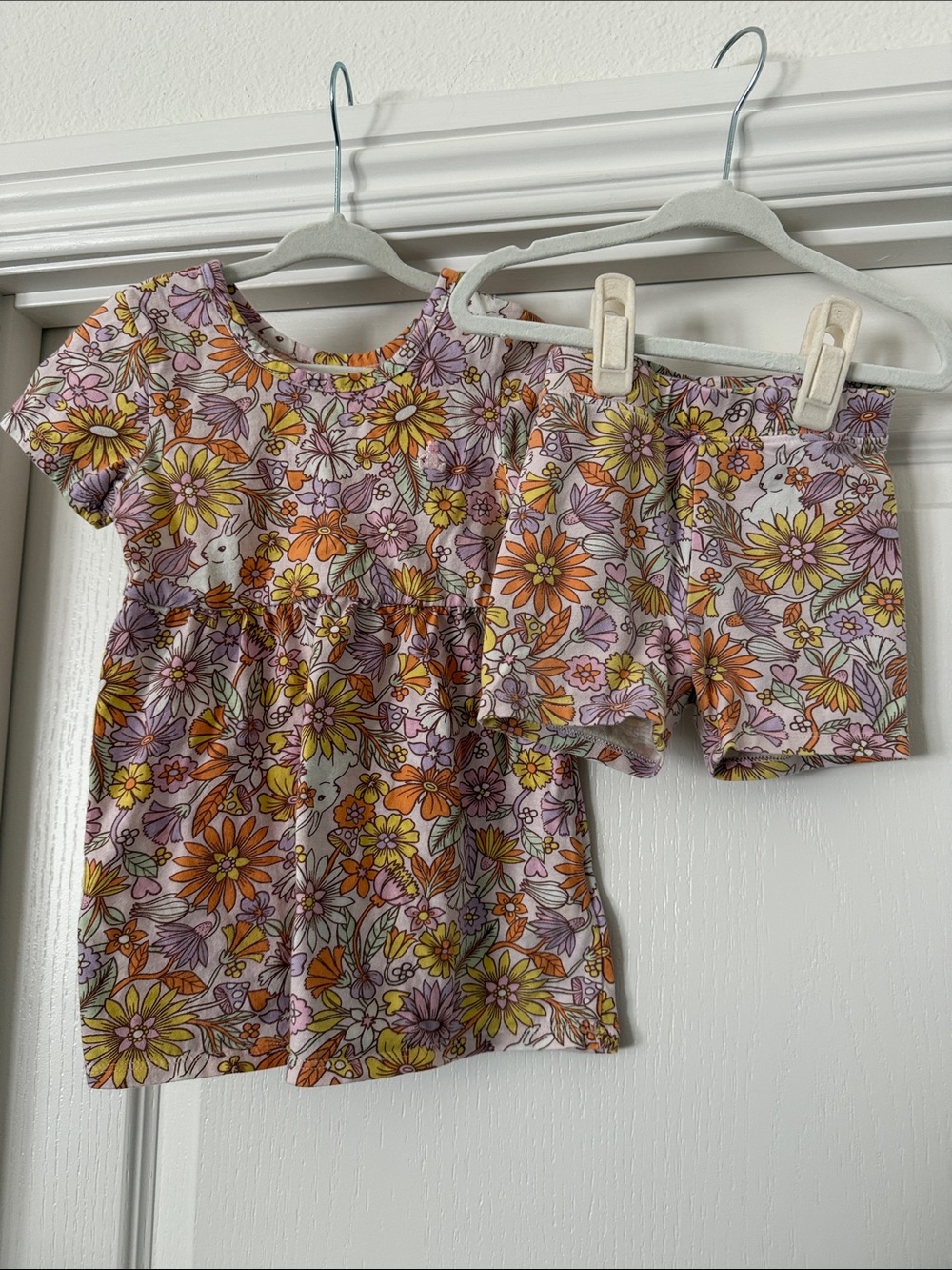 GAP Floral Short Sleeve Top & Bike Shorts Set